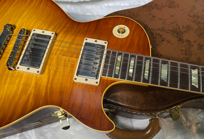 NEW ! Gibson Custom Shop 1959 Les Paul - Slow Iced Tea Fade - Authorized Dealer - Hand Picked Reverse Chevron Quilt / Flame Top - VOS - 8.7 lbs - G06431