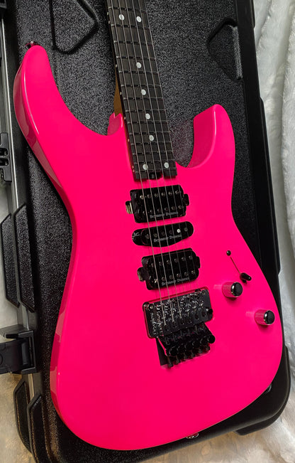 NEW ! Jackson Custom Shop Dinky HSH - Roasted Maple Neck & Ebony Fretboard - DK - Neon Pink - Authorized Dealer - 8.1 lbs - G07143