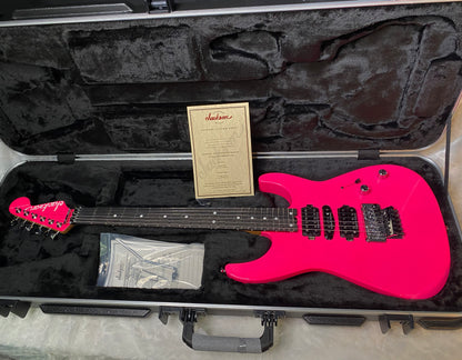 NEW ! Jackson Custom Shop Dinky HSH - Roasted Maple Neck & Ebony Fretboard - DK - Neon Pink - Authorized Dealer - 8.1 lbs - G07143
