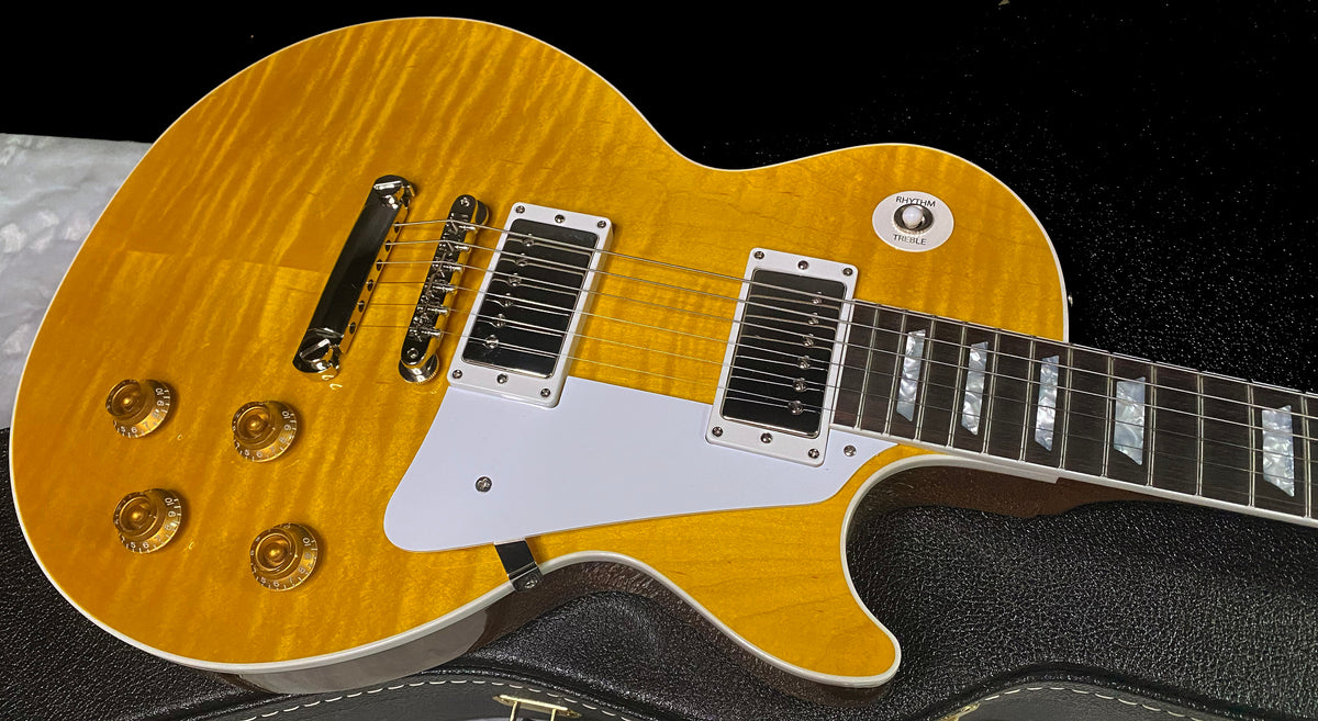 NEW! Gibson Custom Les Paul Standard Electric Guitar - Trans Amber - 9.3lbs - Authorized Dealer - G07877