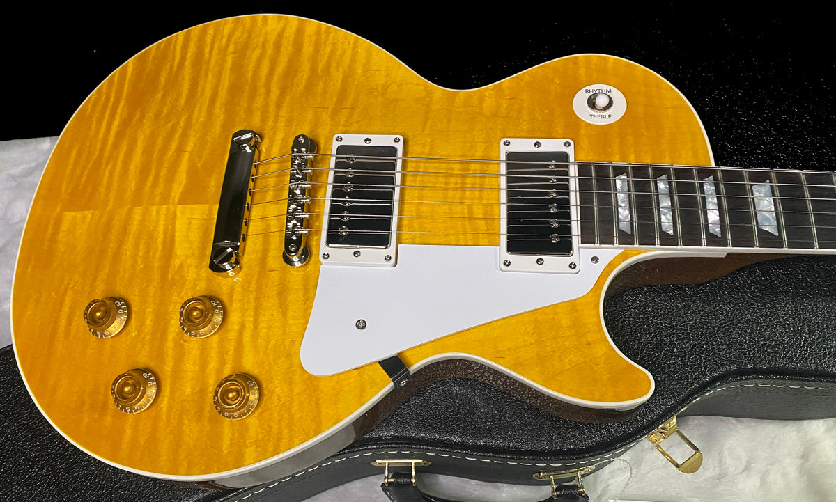 NEW! Gibson Custom Les Paul Standard Electric Guitar - Trans Amber - 9.3lbs - Authorized Dealer - G07877