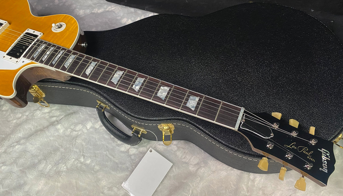 NEW! Gibson Custom Les Paul Standard Electric Guitar - Trans Amber - 9.3lbs - Authorized Dealer - G07877
