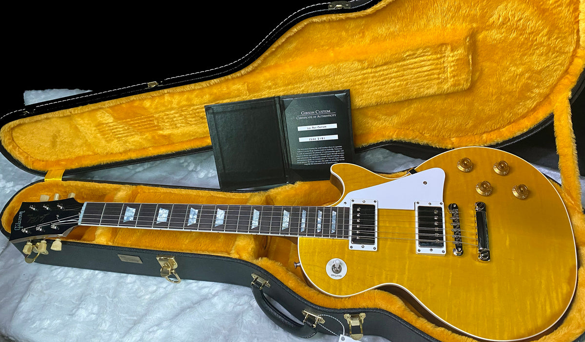 NEW! Gibson Custom Les Paul Standard Electric Guitar - Trans Amber - 9.3lbs - Authorized Dealer - G07877