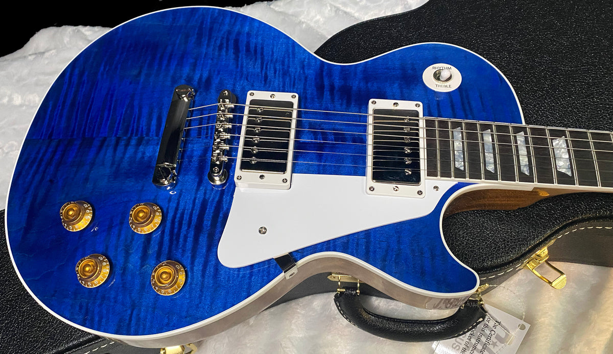 NEW! Gibson Custom Les Paul Standard Electric Guitar - Trans Blue - 9.7lbs - Authorized Dealer - G07878