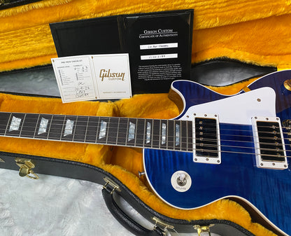 NEW! Gibson Custom Les Paul Standard Electric Guitar - Trans Blue - 9.7lbs - Authorized Dealer - G07878