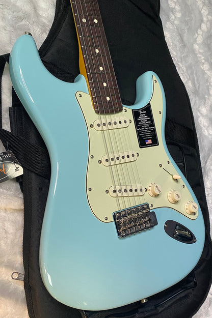 NEW! Fender Limited Edition American Professional Classic Stratocaster featuring the Silent System - Daphne Blue - Authorized Dealer - G07876