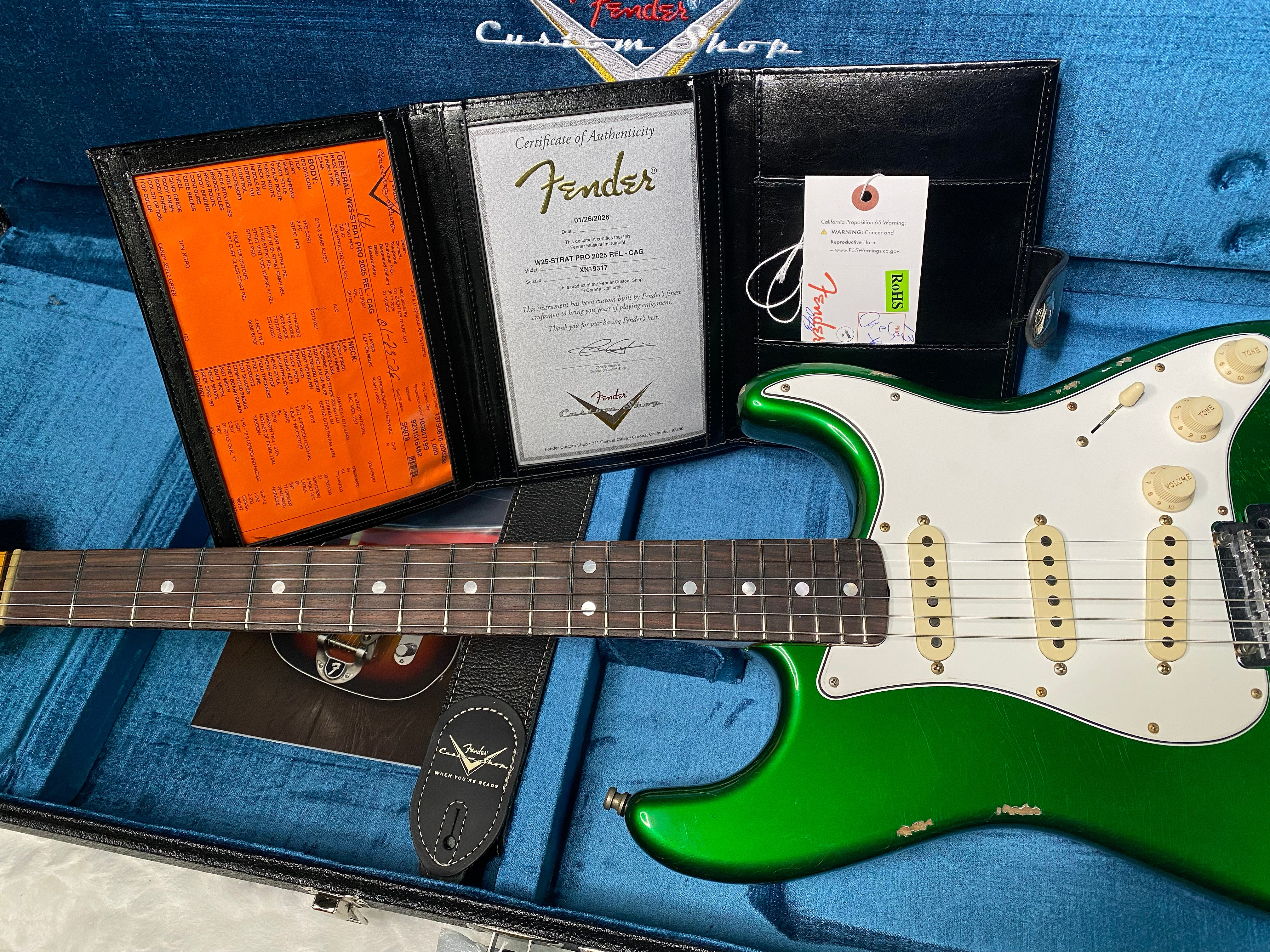 NEW! Fender Custom Shop 2025 NAMM Limited Edition Stratocaster PRO Relic - Candy Green - Authorized Dealer - 7.9 lbs - G06488