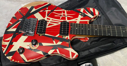 NEW ! EVH Limited Edition Wolfgang Special Striped Series - Ebony Fingerboard, Red, Black, White, Aged - 7.9lbs - Authorized Dealer - G07160