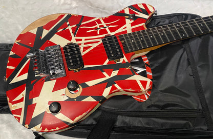 NEW ! EVH Limited Edition Wolfgang Special Striped Series - Ebony Fingerboard, Red, Black, White, Aged - 7.9lbs - Authorized Dealer - G07160