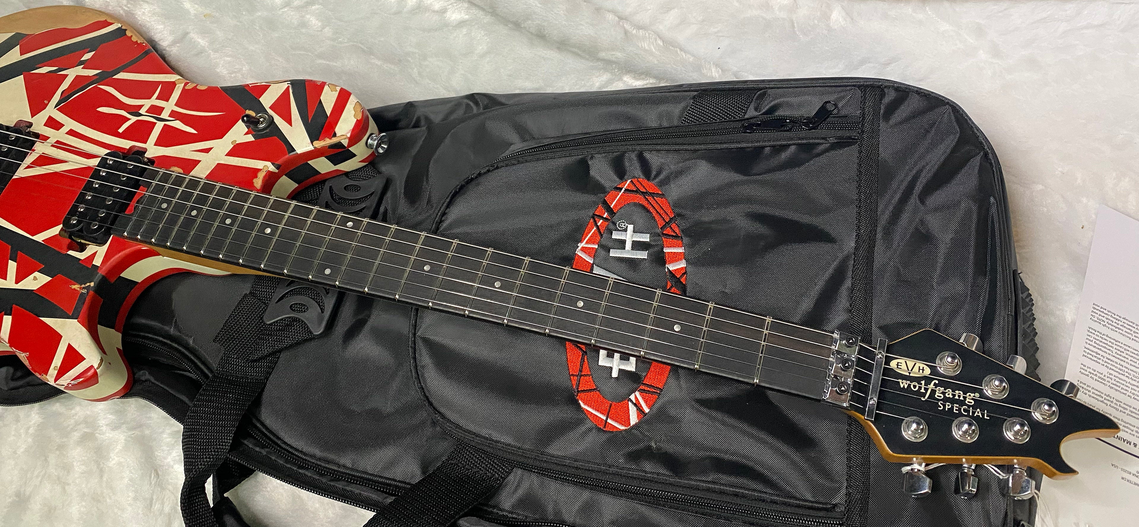 NEW ! EVH Limited Edition Wolfgang Special Striped Series - Ebony Fingerboard, Red, Black, White, Aged - 7.9lbs - Authorized Dealer - G07160