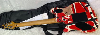NEW ! EVH Limited Edition Wolfgang Special Striped Series - Ebony Fingerboard, Red, Black, White, Aged - 8lbs - Authorized Dealer - G07159