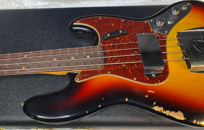 NEW ! 1960 Jazz Bass Heavy Relic Custom Shop Reissue - Sunburst - 9.4lbs - Handwound Pick-Ups - Authorized Dealer - G06486