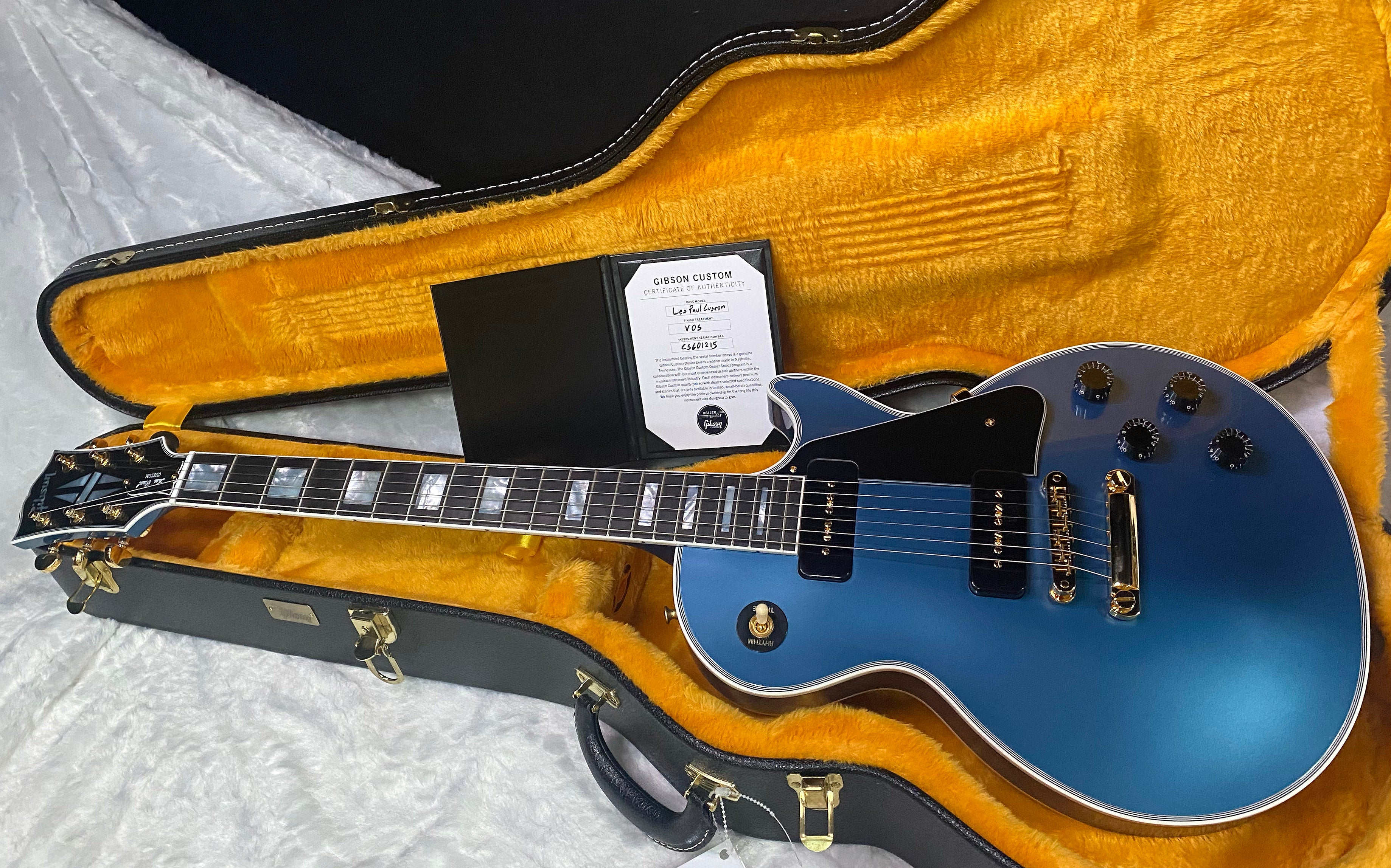NEW! Gibson Les Paul Custom - Dealer Select - P90 Pick-Ups - Pelham Blue VOS - Custom Shop M2M - Authorized Dealer - Only 8.9lbs!! - G07163
