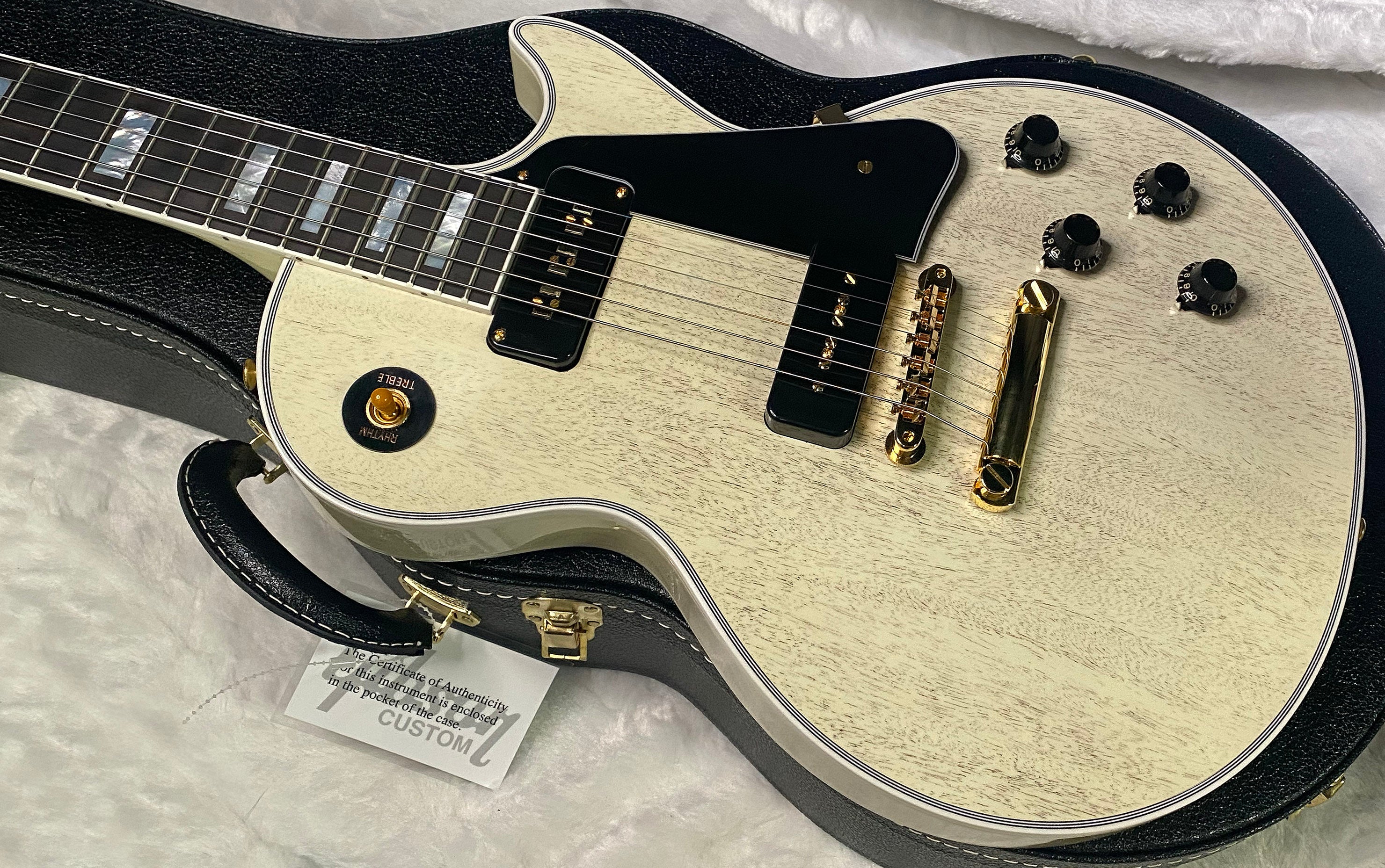 NEW ! Gibson Custom Shop Historic '54 Les Paul Custom Reissue Dealer Select - P-90's Staple Pick-Up - TV White - VOS - Authorized Dealer - 9.3 lbs - G07164