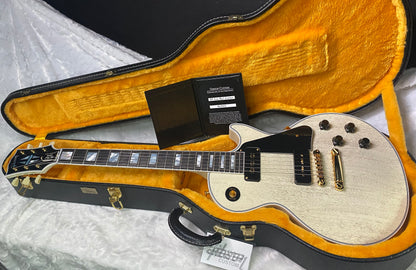 NEW ! Gibson Custom Shop Historic '54 Les Paul Custom Reissue Dealer Select - P-90's Staple Pick-Up - TV White - VOS - Authorized Dealer - 9.3 lbs - G07164