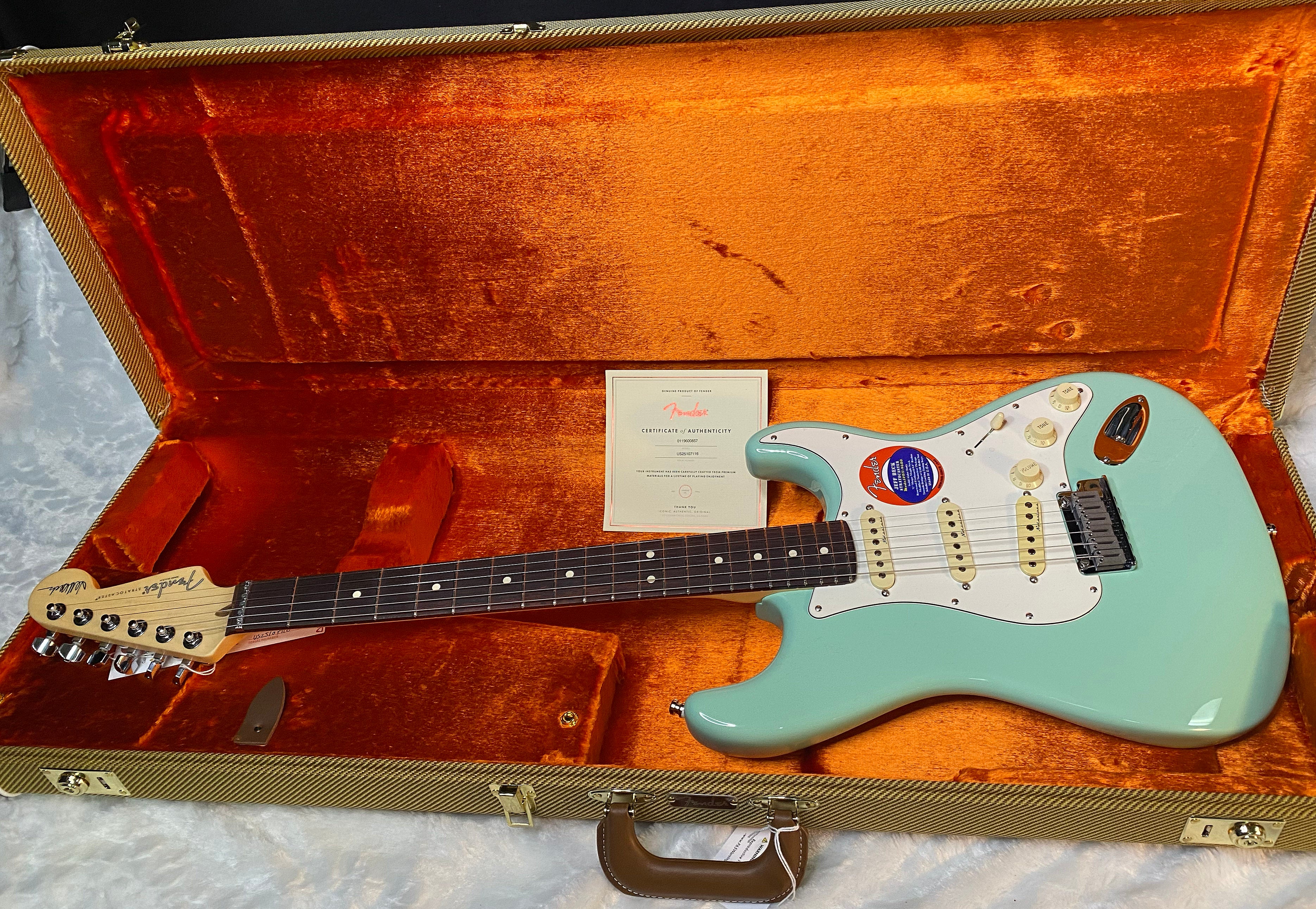 NEW! Fender Jeff Beck Artist Series Stratocaster Surf Green - 8lbs - Authorized Dealer - G06525