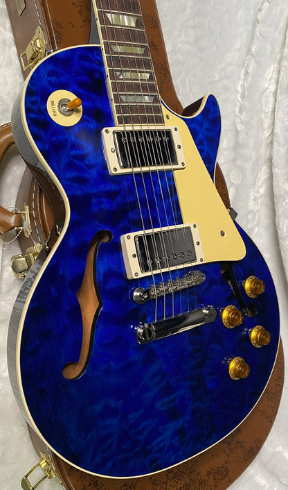 NEW ! Gibson Custom Shop 1959 Les Paul - Blue Gloss Finish - Hand Picked AAAA Quilt Maple Top - F-Holes - One Off! Super RARE! Authorized Dealer - Only 7.2lbs - G07178