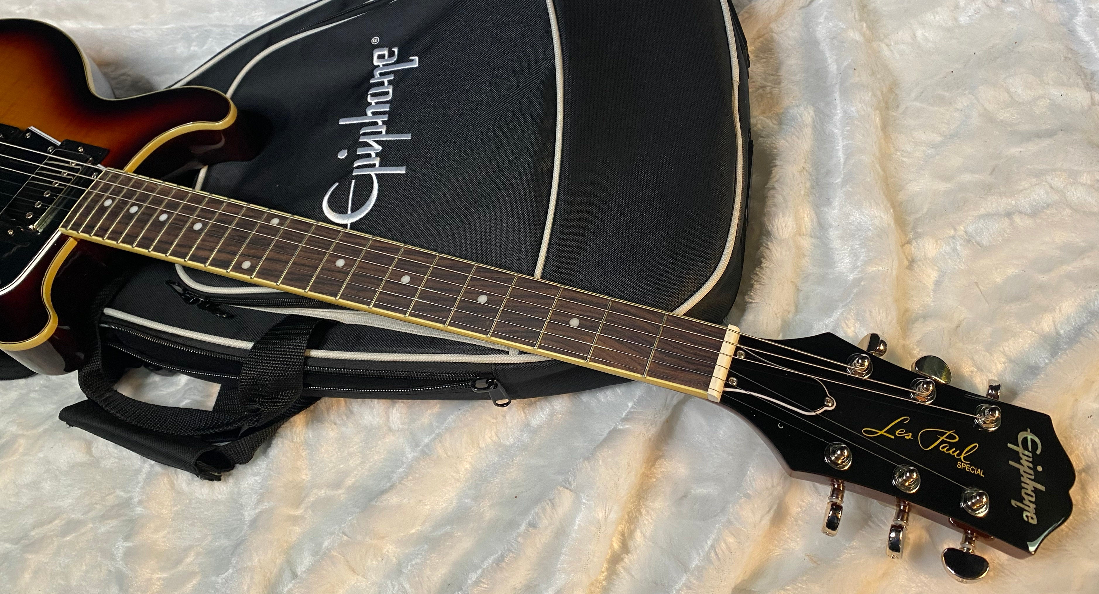 NEW! Epiphone Les Paul Special Double Cut Figured - Bourbon Burst - 7.4lbs - Authorized Dealer - G06477