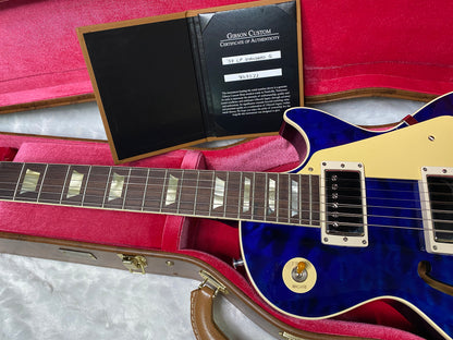 NEW ! Gibson Custom Shop 1959 Les Paul - Blue Gloss Finish - Hand Picked AAAA Quilt Maple Top - F-Holes - One Off! Super RARE! Authorized Dealer - Only 7.2lbs - G07178