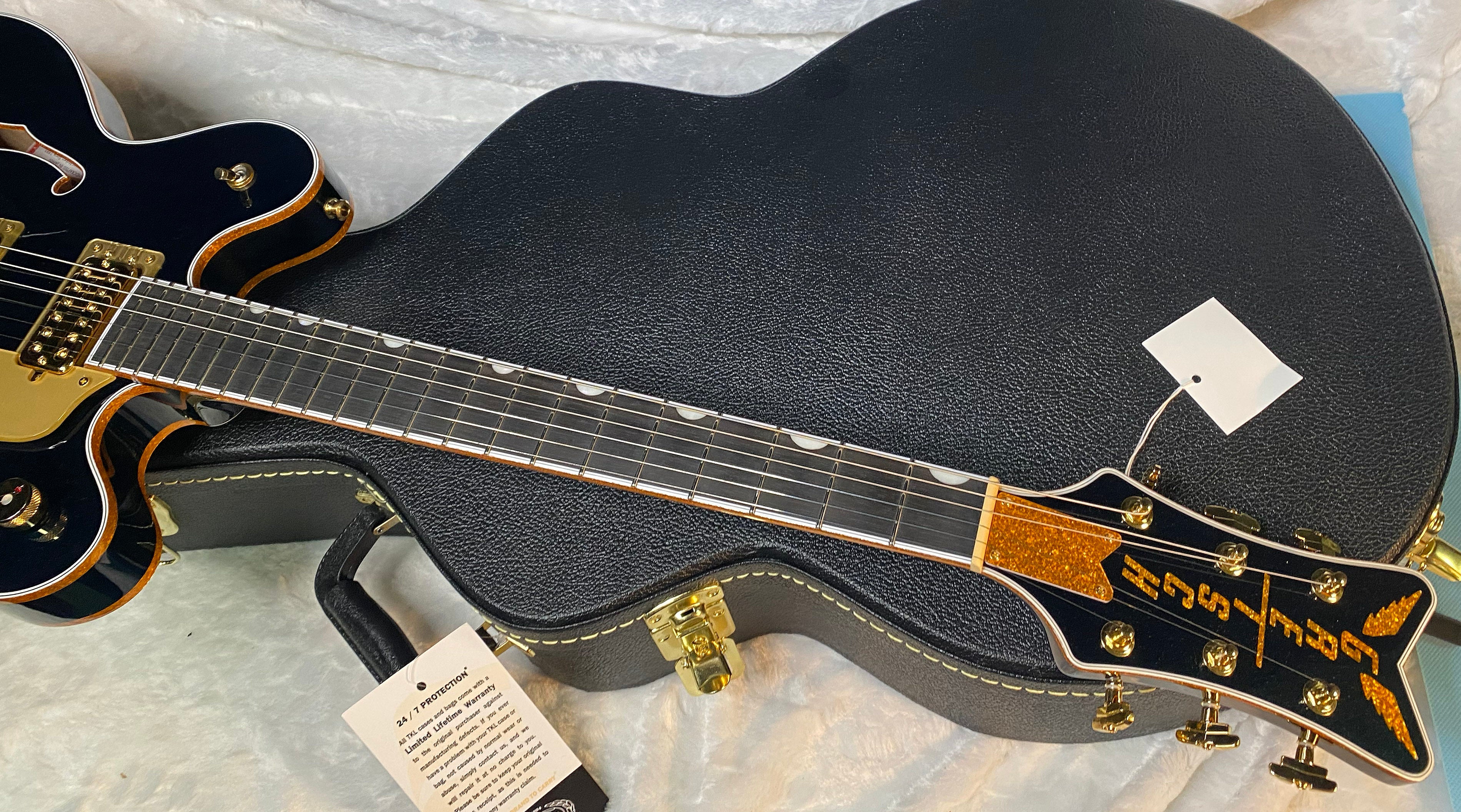 NEW! Gretsch Falcon Center Block LTD String-Thru Bigsby Gold Hardware - Ebony Board - Midnight Sapphire - Hardshell Case - Japan - Authorized Dealer - G06545