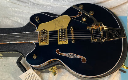 NEW! Gretsch Falcon Center Block LTD String-Thru Bigsby Gold Hardware - Ebony Board - Midnight Sapphire - Hardshell Case - Japan - Authorized Dealer - G06545