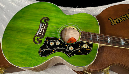 NEW ! Gibson SJ-200 Standard - Custom Shop - Dealer Select - Super RARE - Green Top - Authorized Dealer - AAAAA Flamed Natural Maple Back & Sides - G07203