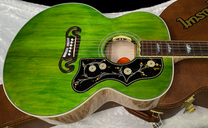 NEW ! Gibson SJ-200 Standard - Custom Shop - Dealer Select - Super RARE - Green Top - Authorized Dealer - AAAAA Flamed Natural Maple Back & Sides - G07203