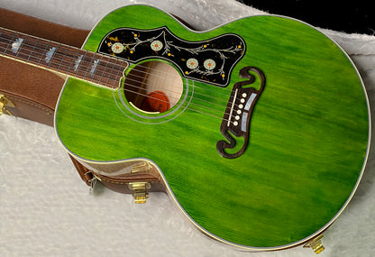 NEW ! Gibson SJ-200 Standard - Custom Shop - Dealer Select - Super RARE - Green Top - Authorized Dealer - AAAAA Flamed Natural Maple Back & Sides - G07203