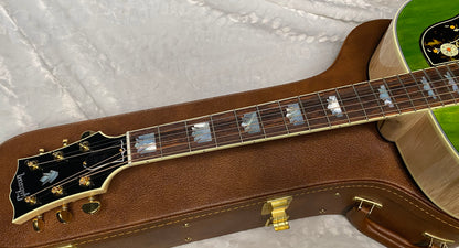 NEW ! Gibson SJ-200 Standard - Custom Shop - Dealer Select - Super RARE - Green Top - Authorized Dealer - AAAAA Flamed Natural Maple Back & Sides - G07203