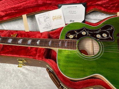 NEW ! Gibson SJ-200 Standard - Custom Shop - Dealer Select - Super RARE - Green Top - Authorized Dealer - AAAAA Flamed Natural Maple Back & Sides - G07203