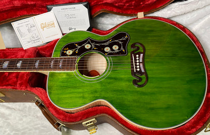 NEW ! Gibson SJ-200 Standard - Custom Shop - Dealer Select - Super RARE - Green Top - Authorized Dealer - AAAAA Flamed Natural Maple Back & Sides - G07203