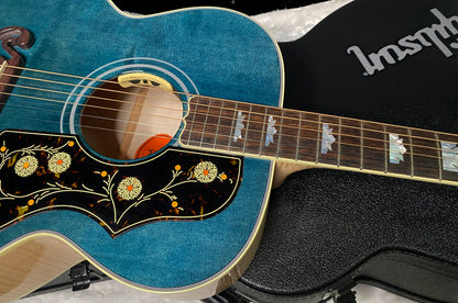 NEW ! Gibson SJ-200 Standard - Custom Shop - Dealer Select - Super RARE - Blue Top - Authorized Dealer - AAAAA Flamed Natural Maple Back & Sides - G07206