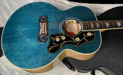 NEW ! Gibson SJ-200 Standard - Custom Shop - Dealer Select - Super RARE - Blue Top - Authorized Dealer - AAAAA Flamed Natural Maple Back & Sides - G07206
