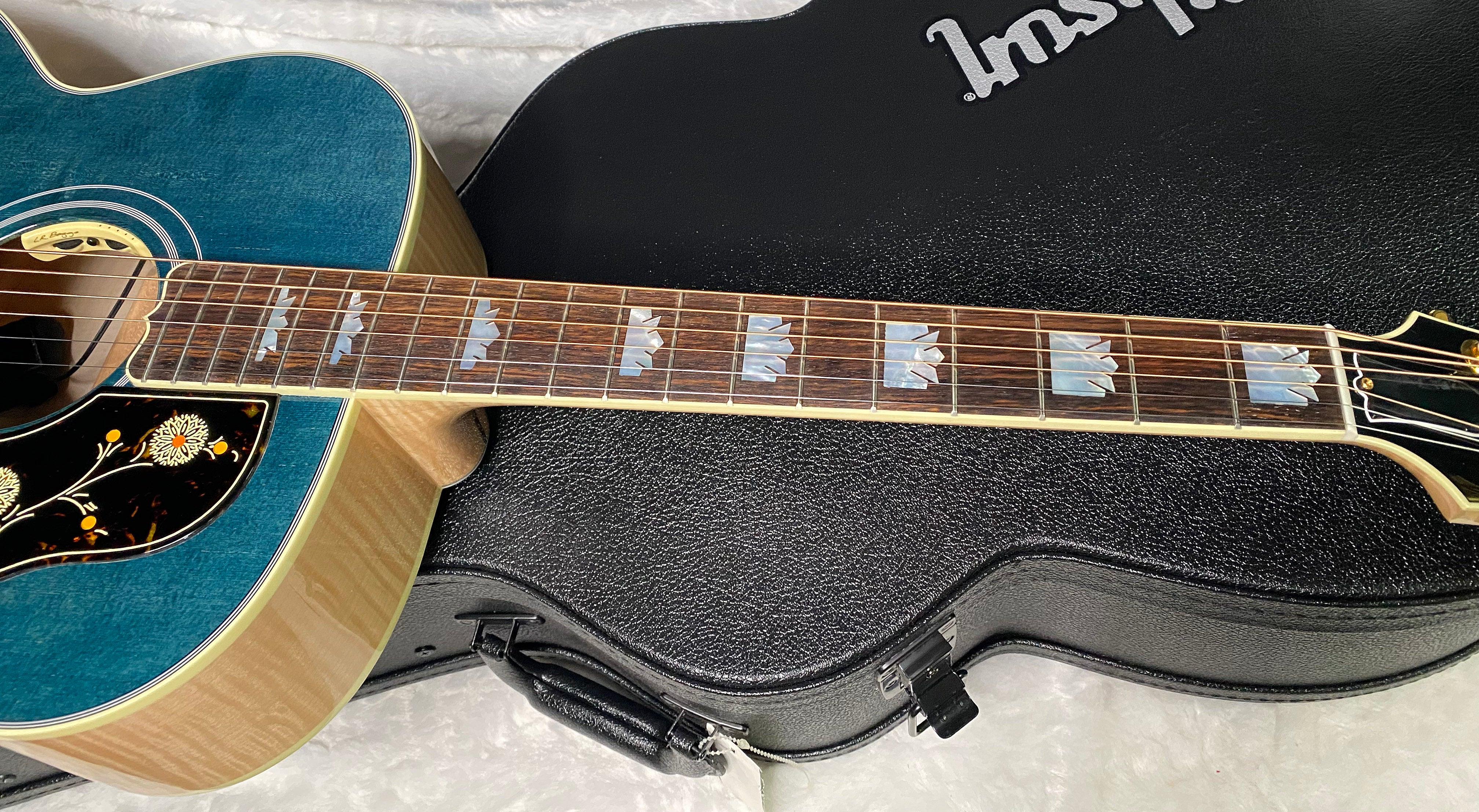 NEW ! Gibson SJ-200 Standard - Custom Shop - Dealer Select - Super RARE - Blue Top - Authorized Dealer - AAAAA Flamed Natural Maple Back & Sides - G07206