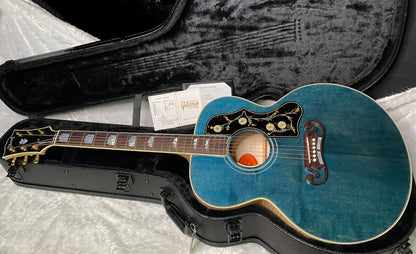 NEW ! Gibson SJ-200 Standard - Custom Shop - Dealer Select - Super RARE - Blue Top - Authorized Dealer - AAAAA Flamed Natural Maple Back & Sides - G07206