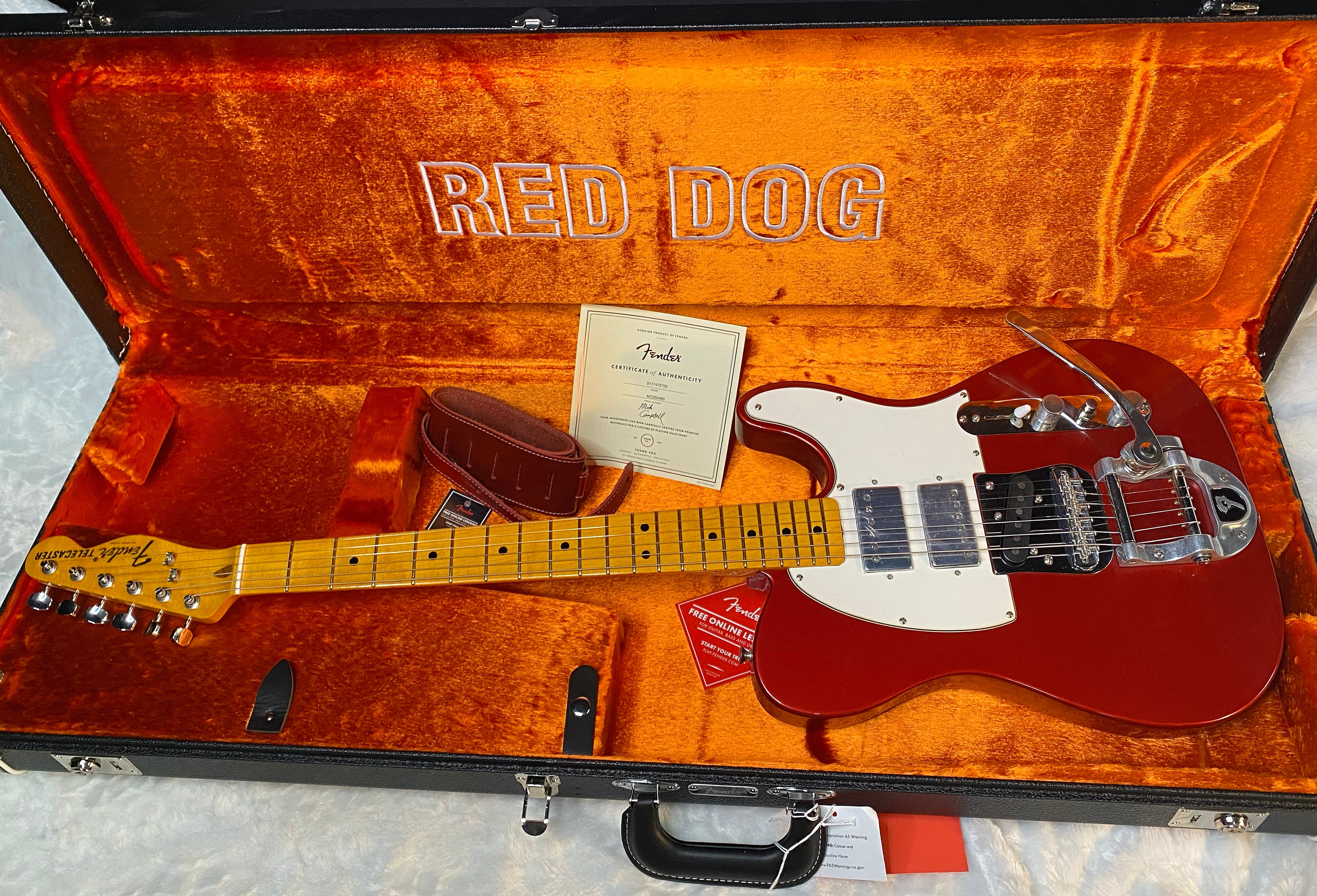 NEW! Fender Stories Collection Mike Campbell Red Dog Telecaster - Red Dog Red - Authorized Dealer - G06529