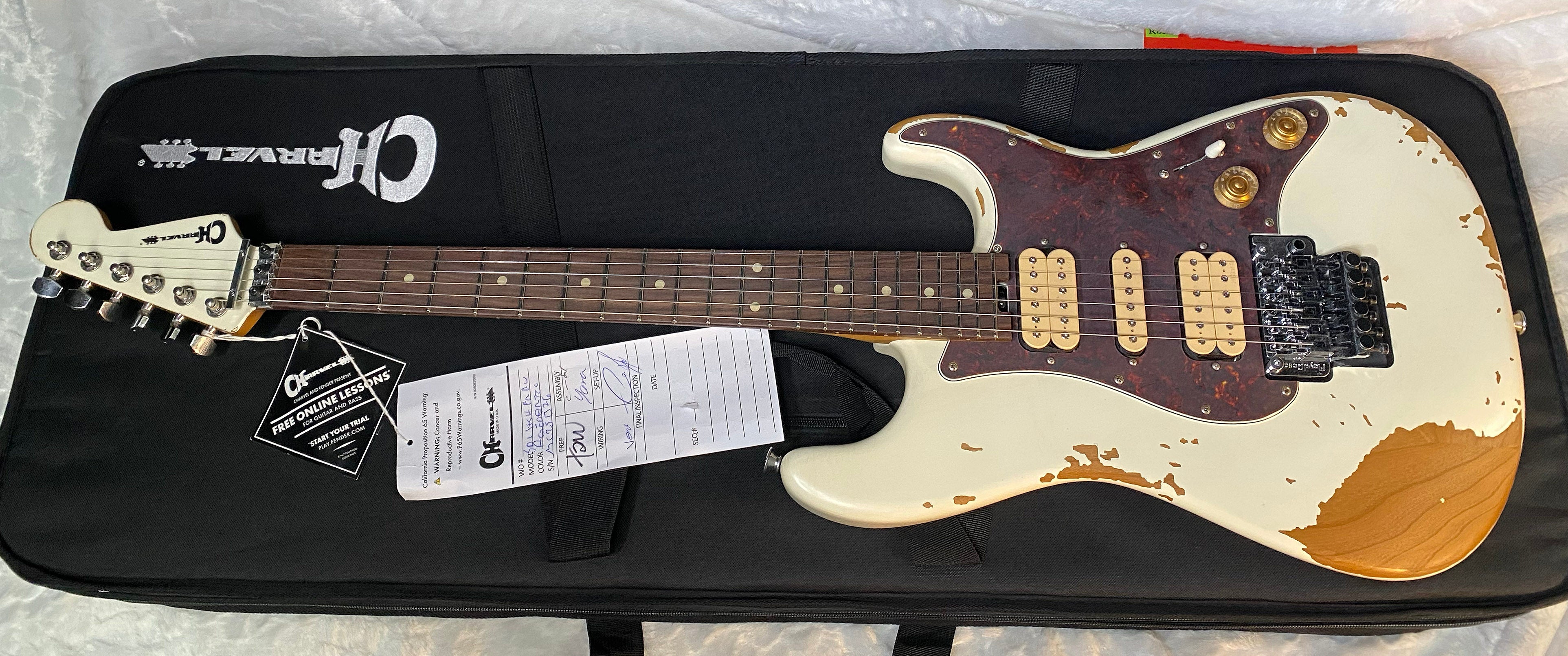 NEW ! Charvel Super-Stock So-Cal Style 1 HSH FR - Floyd Rose - Aged Arctic Finish - Authorized Dealer - G06534