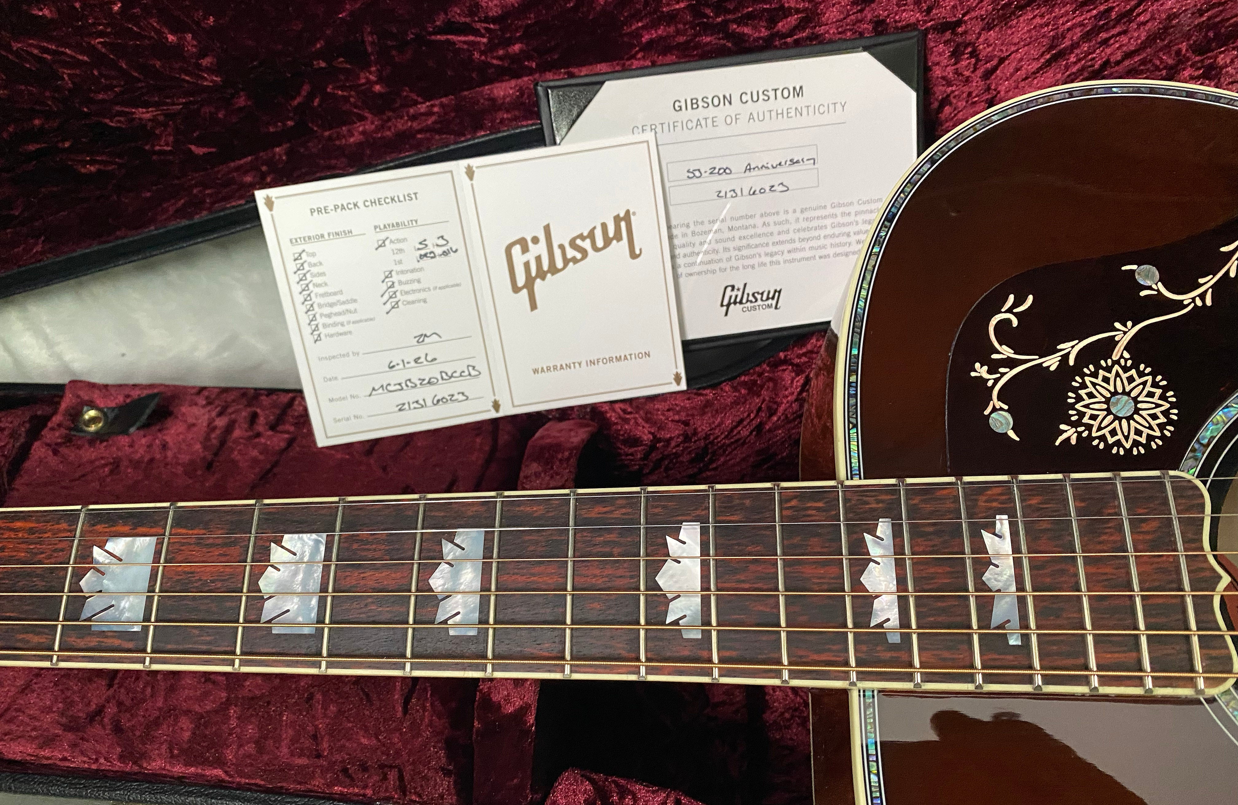 NEW ! Gibson Acoustic SJ-200 Custom Shop Anniversary Limited Edition Acoustic-electric Guitar - Cremona Burst - 4.85lbs - Authorized Dealer - G07193