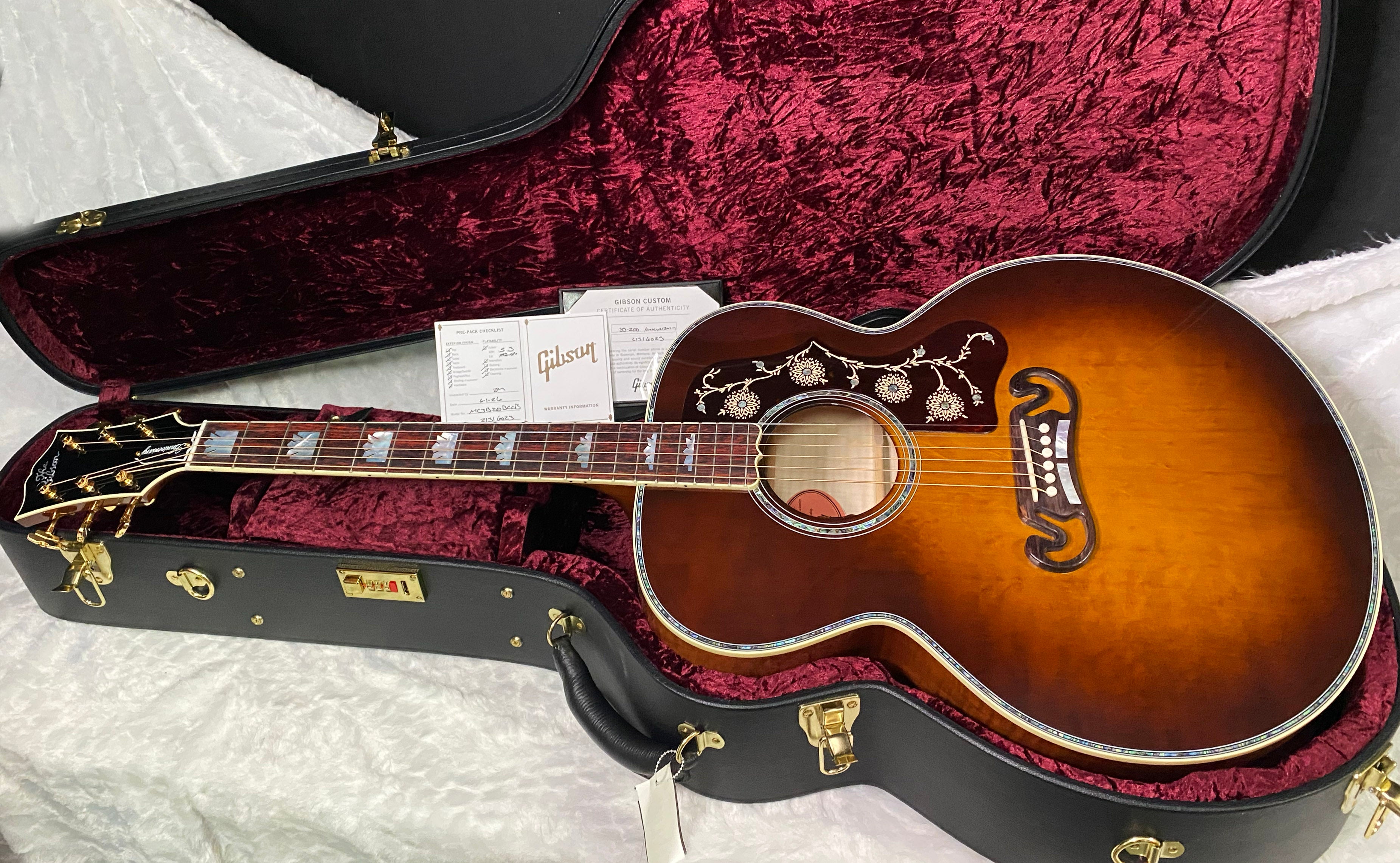NEW ! Gibson Acoustic SJ-200 Custom Shop Anniversary Limited Edition Acoustic-electric Guitar - Cremona Burst - 4.85lbs - Authorized Dealer - G07193