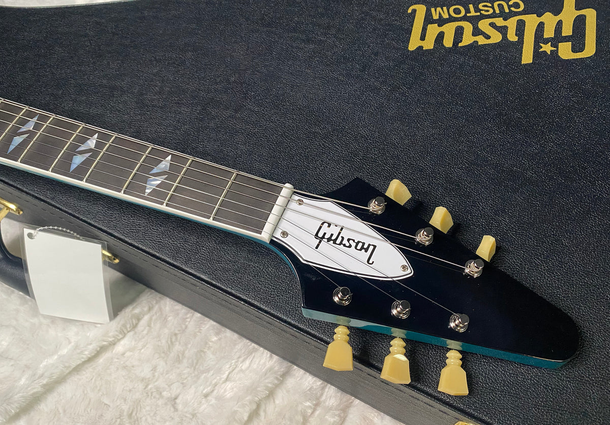 NEW Gibson Custom Limited Edition 1969 Flying V Reissue Electric Guitar - Gloss Aqua Mist - 6.1 lbs - Authorized Dealer - G07901