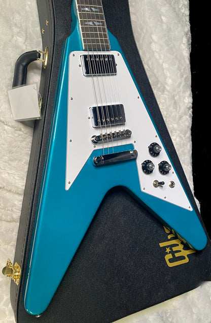 NEW Gibson Custom Limited Edition 1969 Flying V Reissue Electric Guitar - Gloss Aqua Mist - 6.1 lbs - Authorized Dealer - G07901