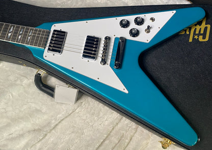 NEW Gibson Custom Limited Edition 1969 Flying V Reissue Electric Guitar - Gloss Aqua Mist - 6.1 lbs - Authorized Dealer - G07901