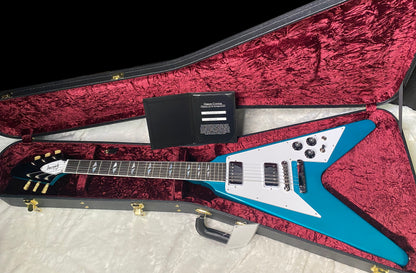 NEW Gibson Custom Limited Edition 1969 Flying V Reissue Electric Guitar - Gloss Aqua Mist - 6.1 lbs - Authorized Dealer - G07901
