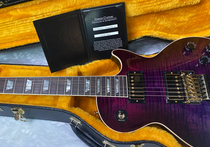 NEW! Gibson Custom Les Paul Axcess Standard Figured Top Floyd Rose Electric Guitar - Greatest Hits II - Authorized Dealer - Tri-Berry Burst - WOW! 8.45lbs - G07920