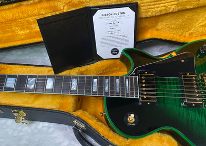 NEW! Gibson Dealer Select Custom Shop Les Paul Custom Green Widow AAA Figured Flame Top - Authorized Dealer - 9.7 lbs - G07919