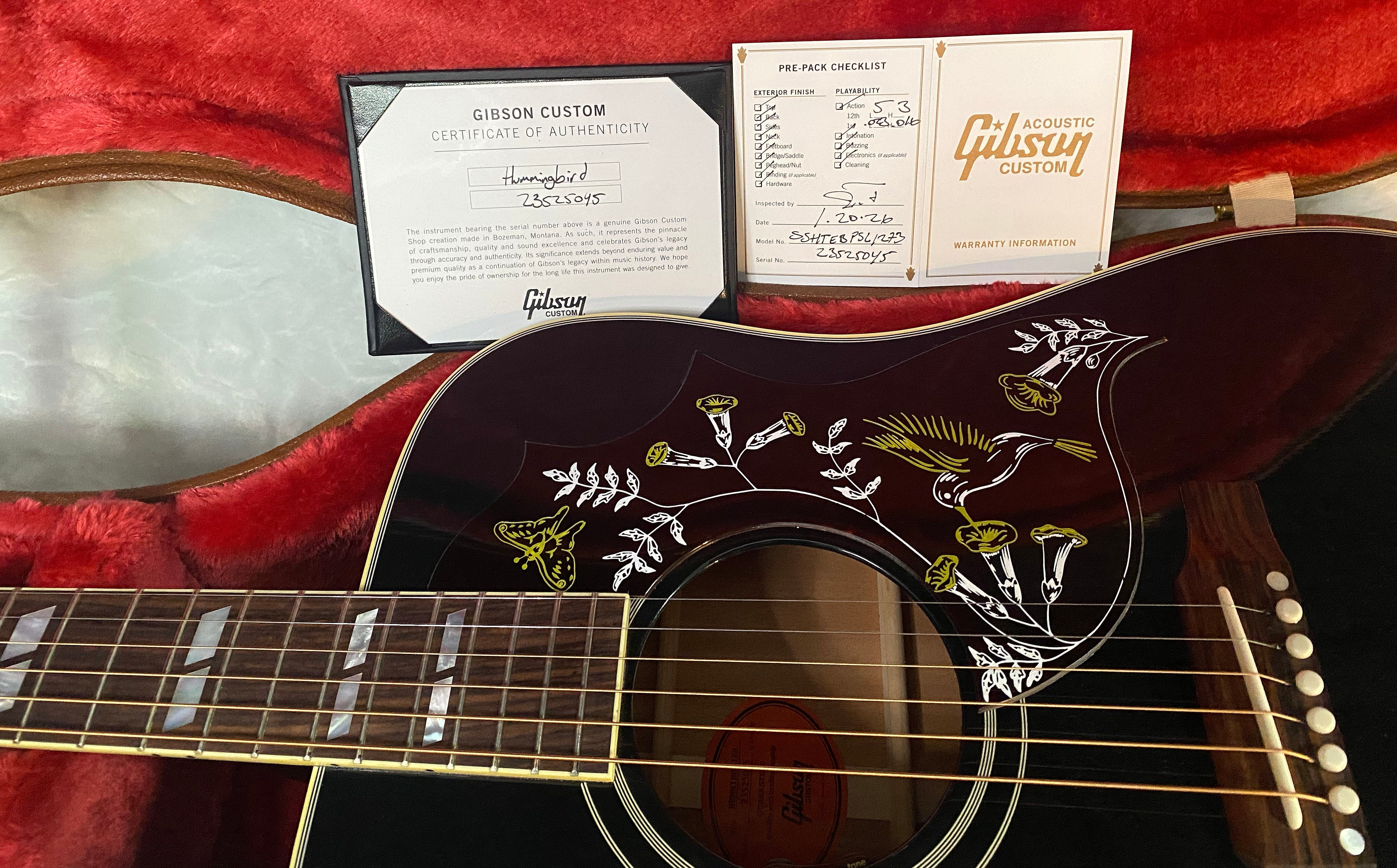 NEW! Gibson Acoustic Hummingbird Torch Acoustic-Electric Guitar - Ebony - 4.4 lbs - Authorized Dealer! G07196