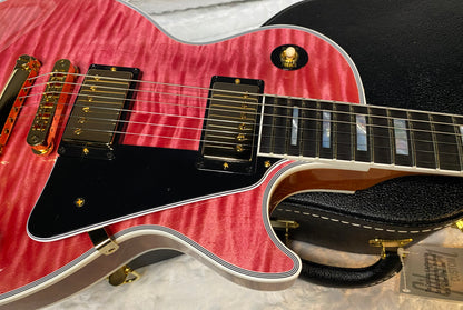 NEW! Gibson Dealer Select Custom Shop Les Paul Custom AAA Figured Top - Transparent Pink - Authorized Dealer - WOW! 8.8 lbs - G05750