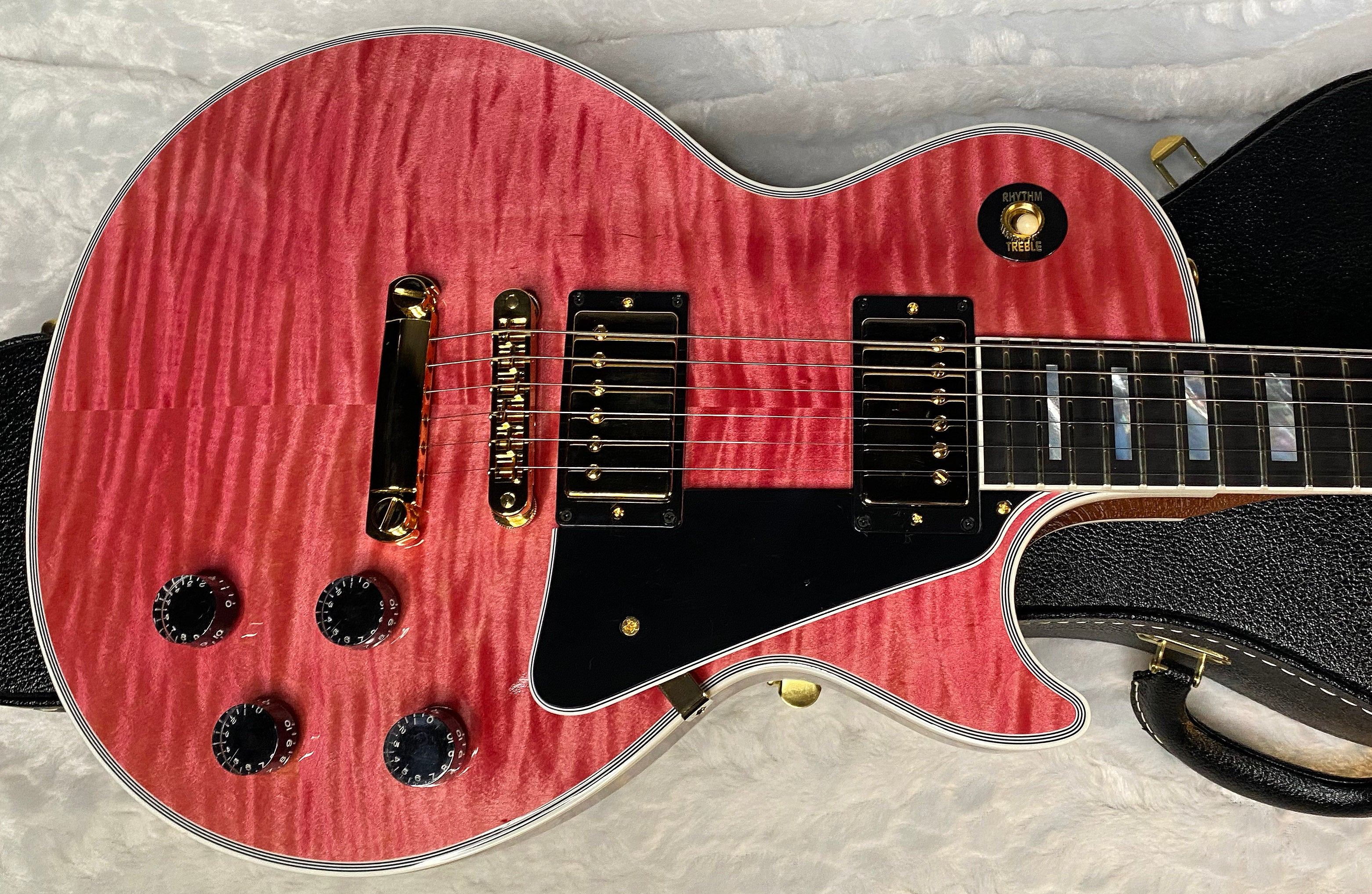 NEW! Gibson Dealer Select Custom Shop Les Paul Custom AAA Figured Top - Transparent Pink - Authorized Dealer - WOW! 8.8 lbs - G05750