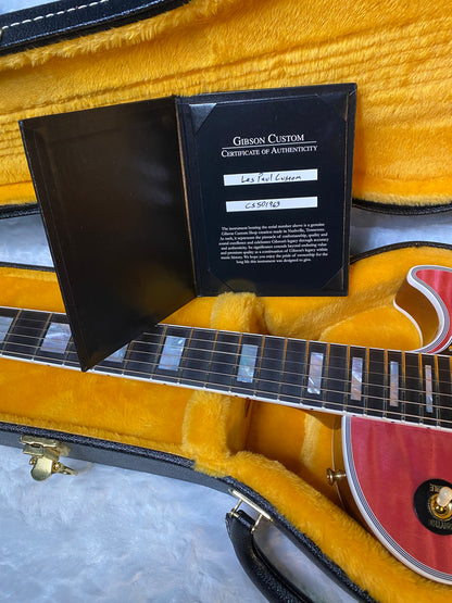 NEW! Gibson Dealer Select Custom Shop Les Paul Custom AAA Figured Top - Transparent Pink - Authorized Dealer - WOW! 8.8 lbs - G05750
