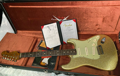 NEW! Fender 59 Stratocaster Custom Shop Relic Masterbuilt Dennis Galuska Brazilian Fretboard - Gold Sparkle - 7.5lbs - Authorized Dealer - G03177